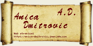 Anica Dmitrović vizit kartica
